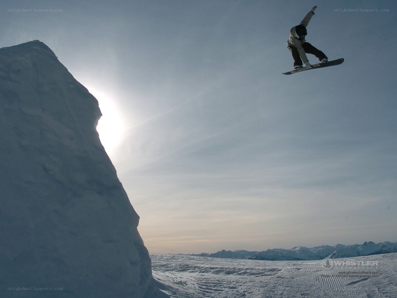 snowboarder in mid-air jump