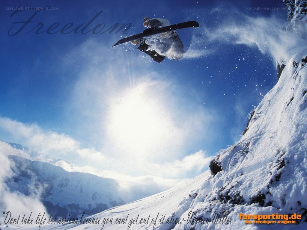 Snowboarder in mid-air jump