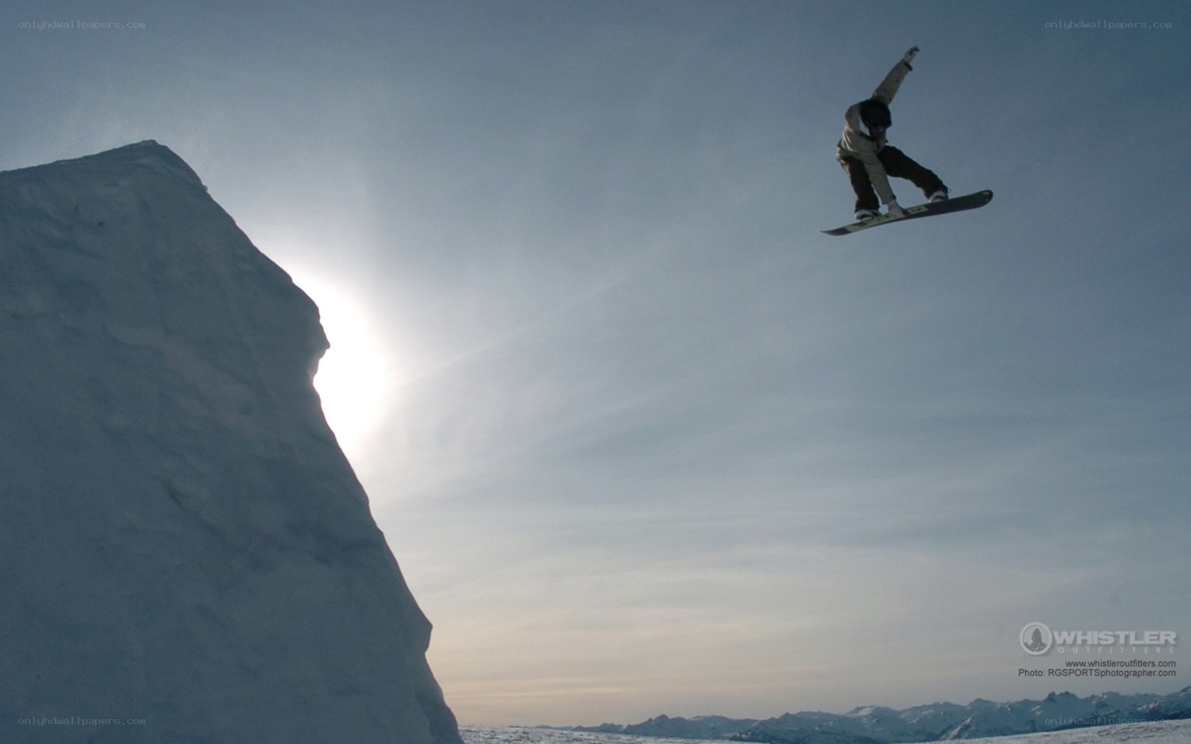 snowboarder in mid-air jump