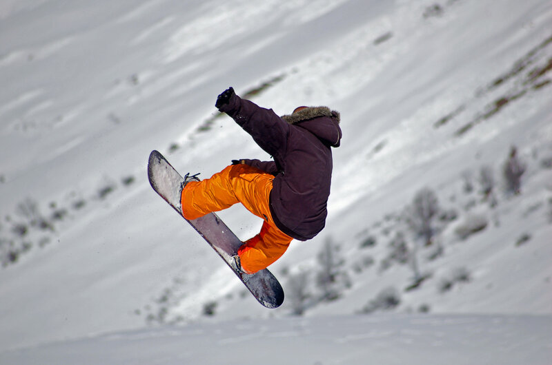 snowboarder in mid-air jump