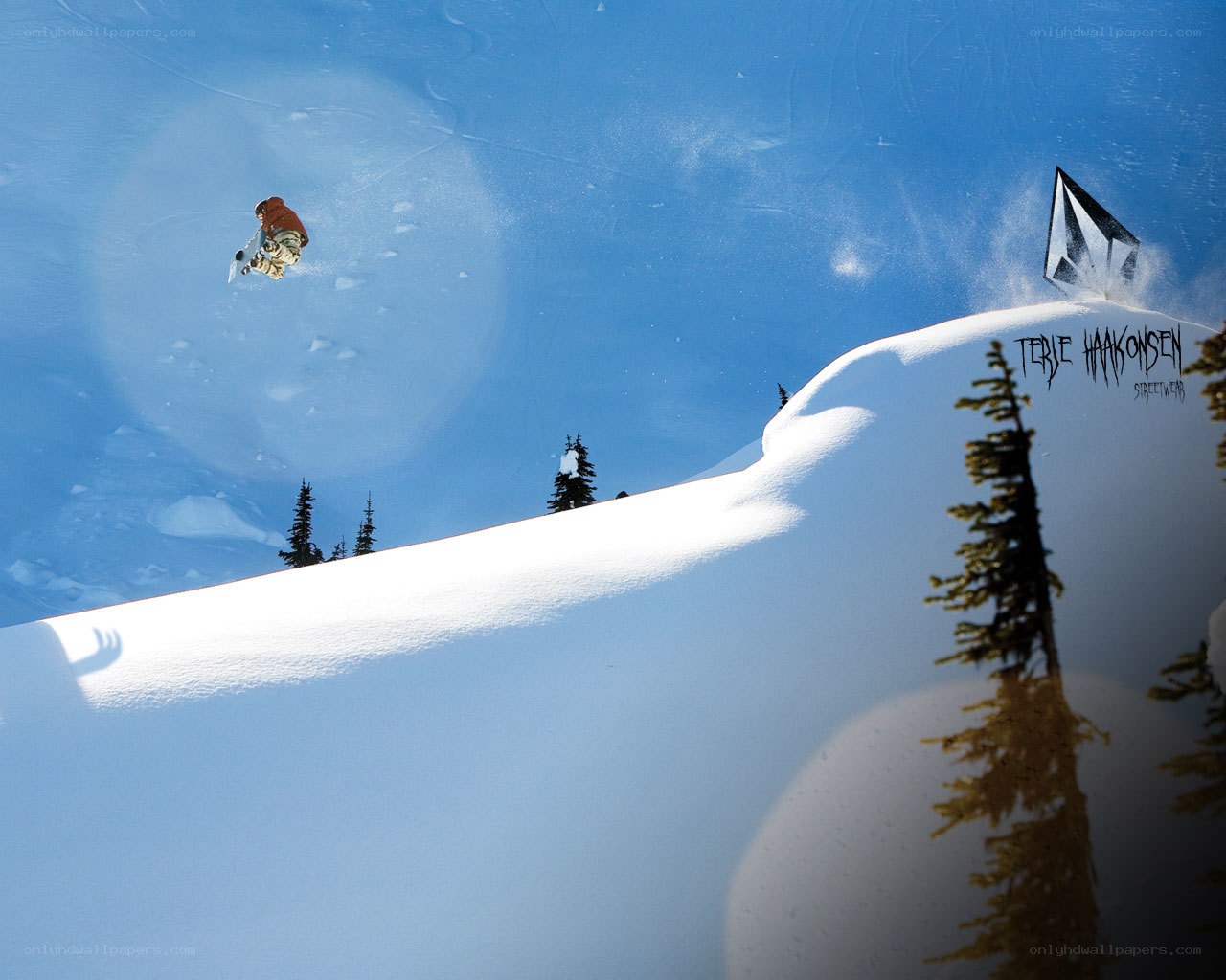 snowboarder in mid-air jump