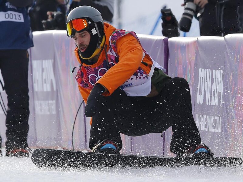 Snowboarder in Mid-air — Orange, Dynamic