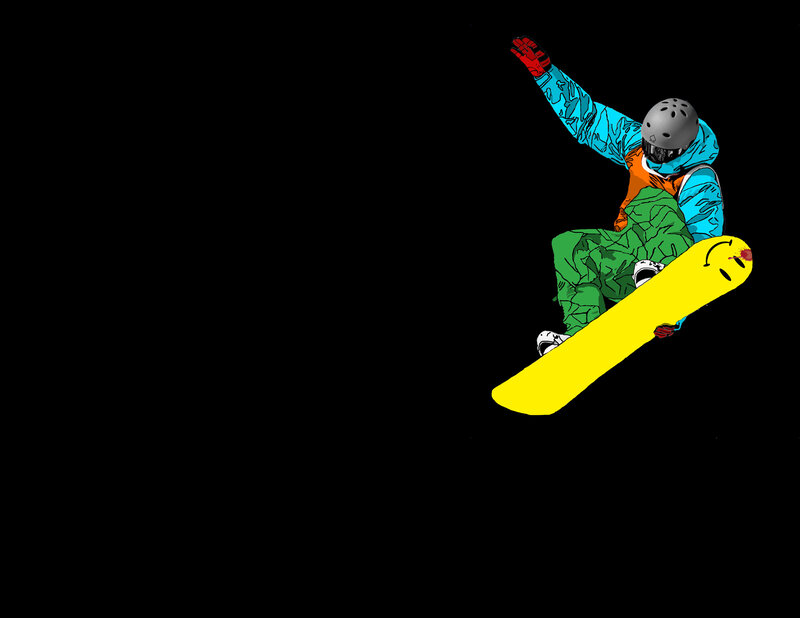 snowboarder in mid-air trick