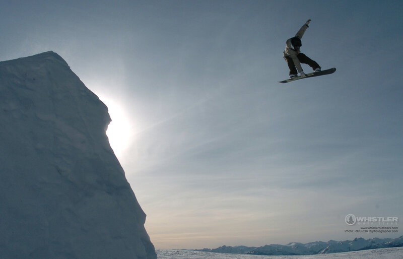 Snowboarder in Mid-air — White, Dramatic, Winter, Photograph, Snow