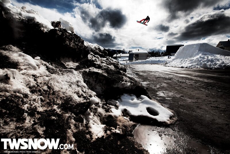 Snowboarder in Mid-air — White, Dramatic, Winter, Photograph