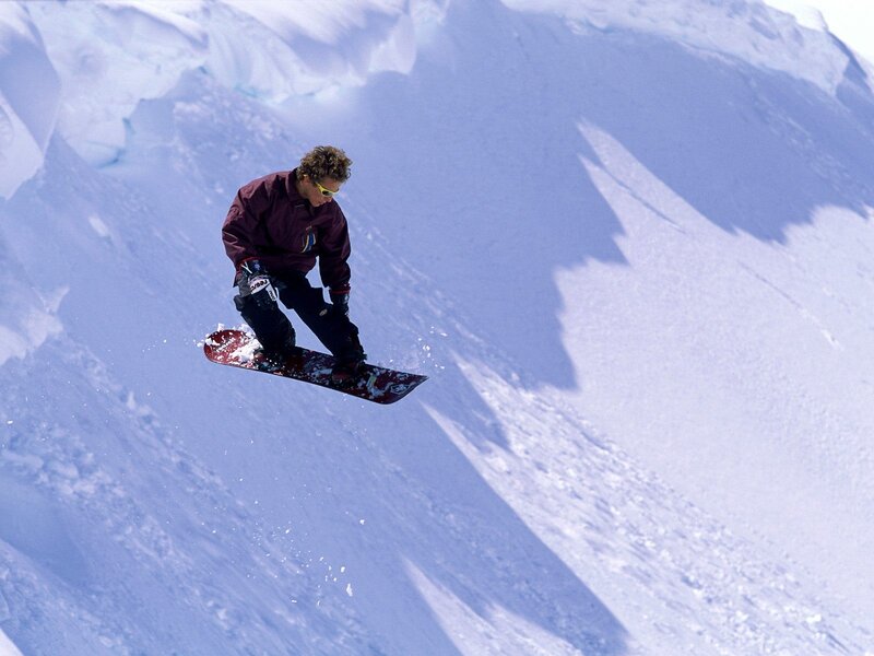 Snowboarder in Mid-air — White, Dynamic, Winter, Photograph, Snow, Mountain, Goggles