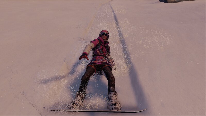 Snowboarder in Pink Jacket