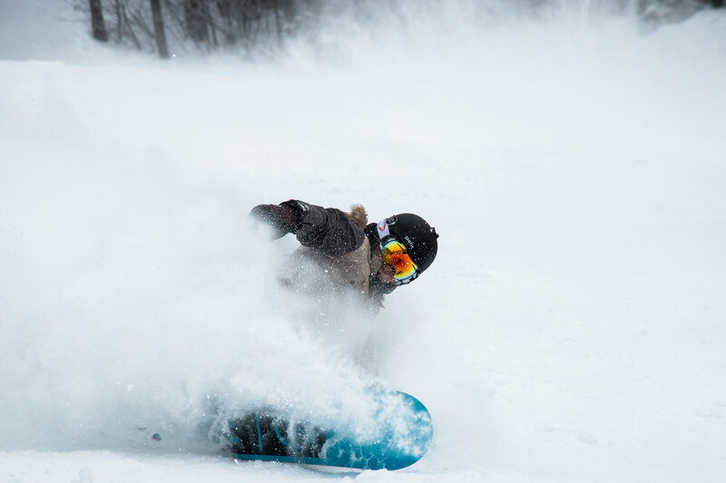 Snowboarder in Powder — White, Dynamic, Winter
