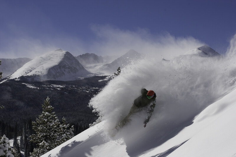 Snowboarder in Powder — White