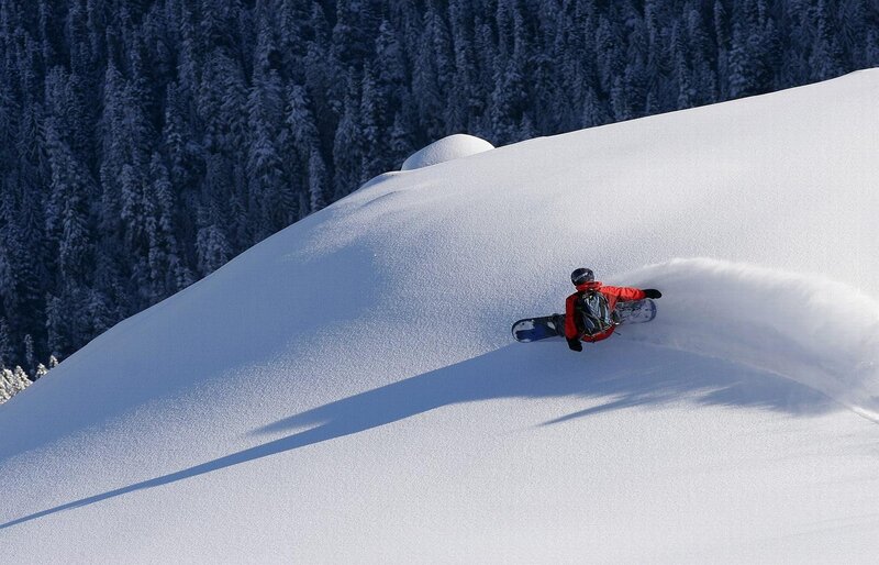 Snowboarder in Red Jacket