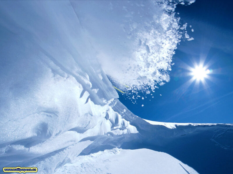 Snowboarder in Snow — White