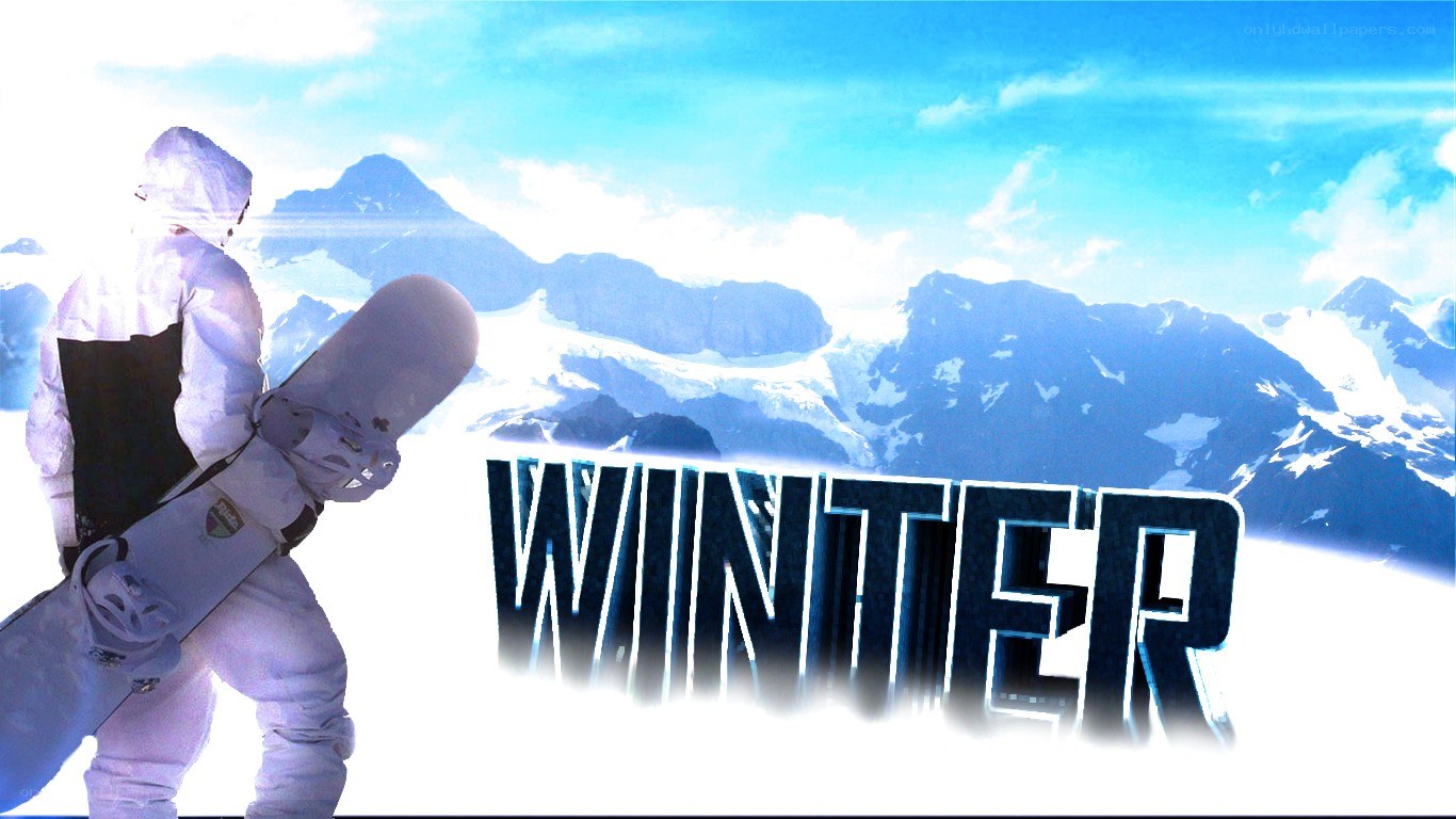 snowboarder in winter landscape