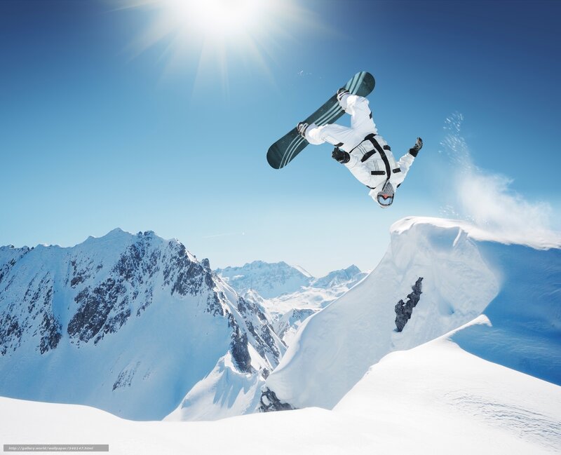 Snowboarder Mid-air Flip — Blue