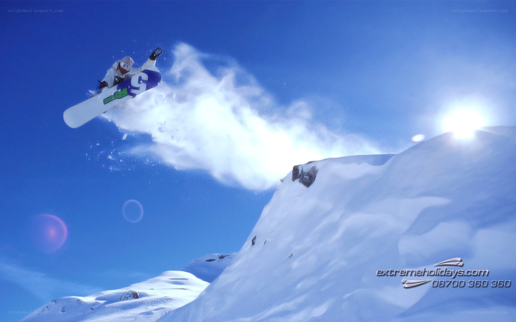 Snowboarder mid-air jump