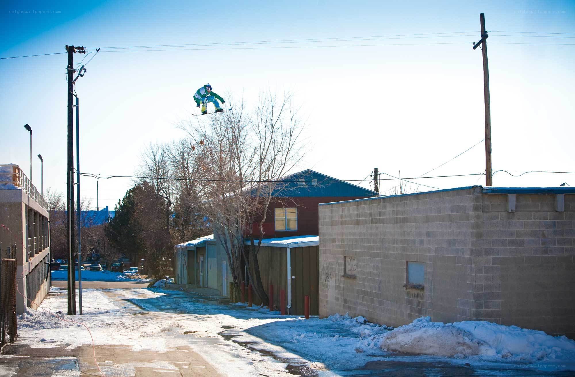 snowboarder mid-air jump