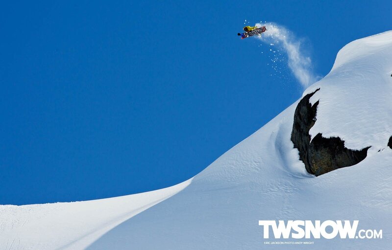Snowboarder mid-air jump