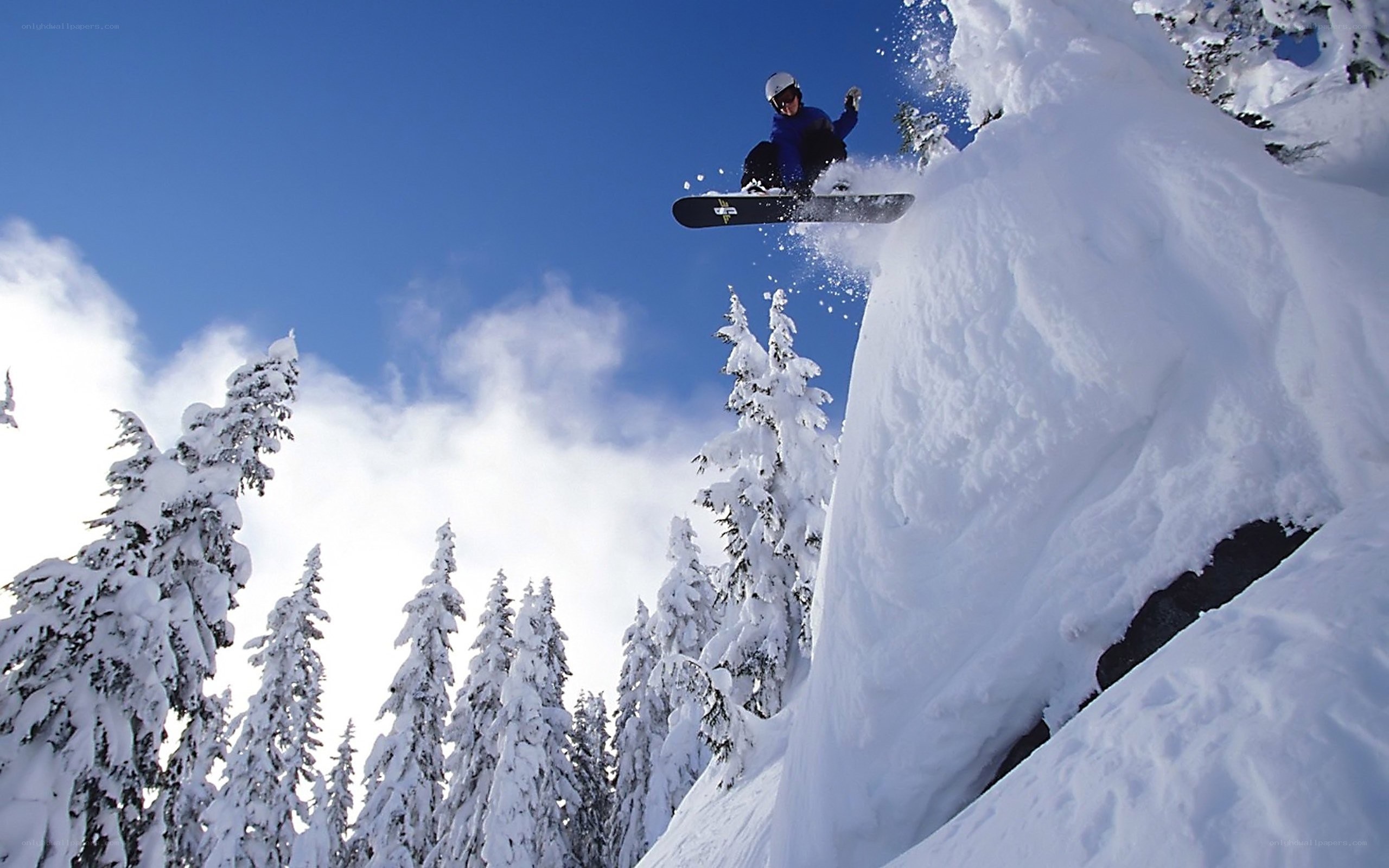 Snowboarder mid-air jump