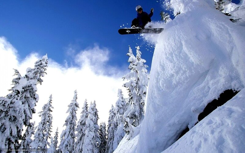 Snowboarder Mid-jump