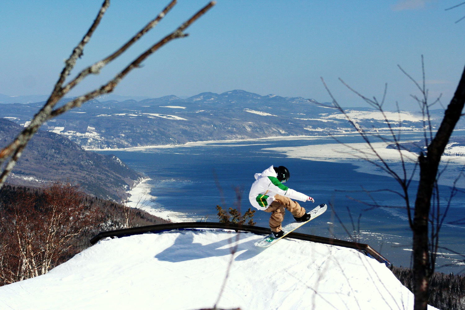 Snowboarder on a jump