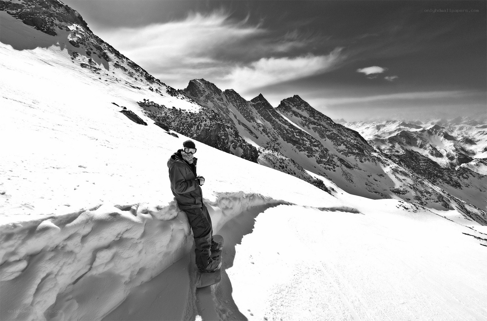 Snowboarder on a mountain