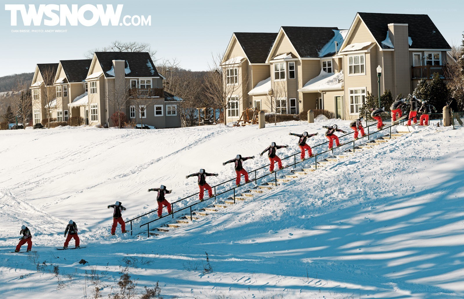 Snowboarder on a rail