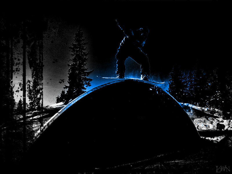 snowboarder on a ramp