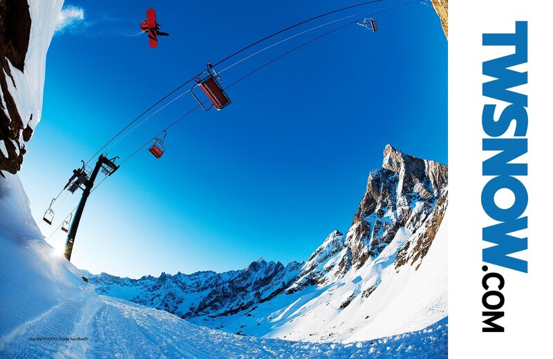 Snowboarder on a ski lift