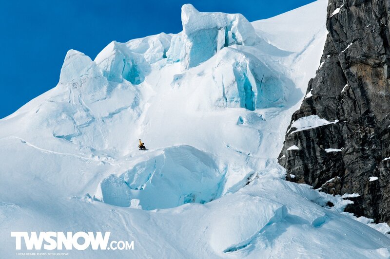 Snowboarder on a snowy mountain