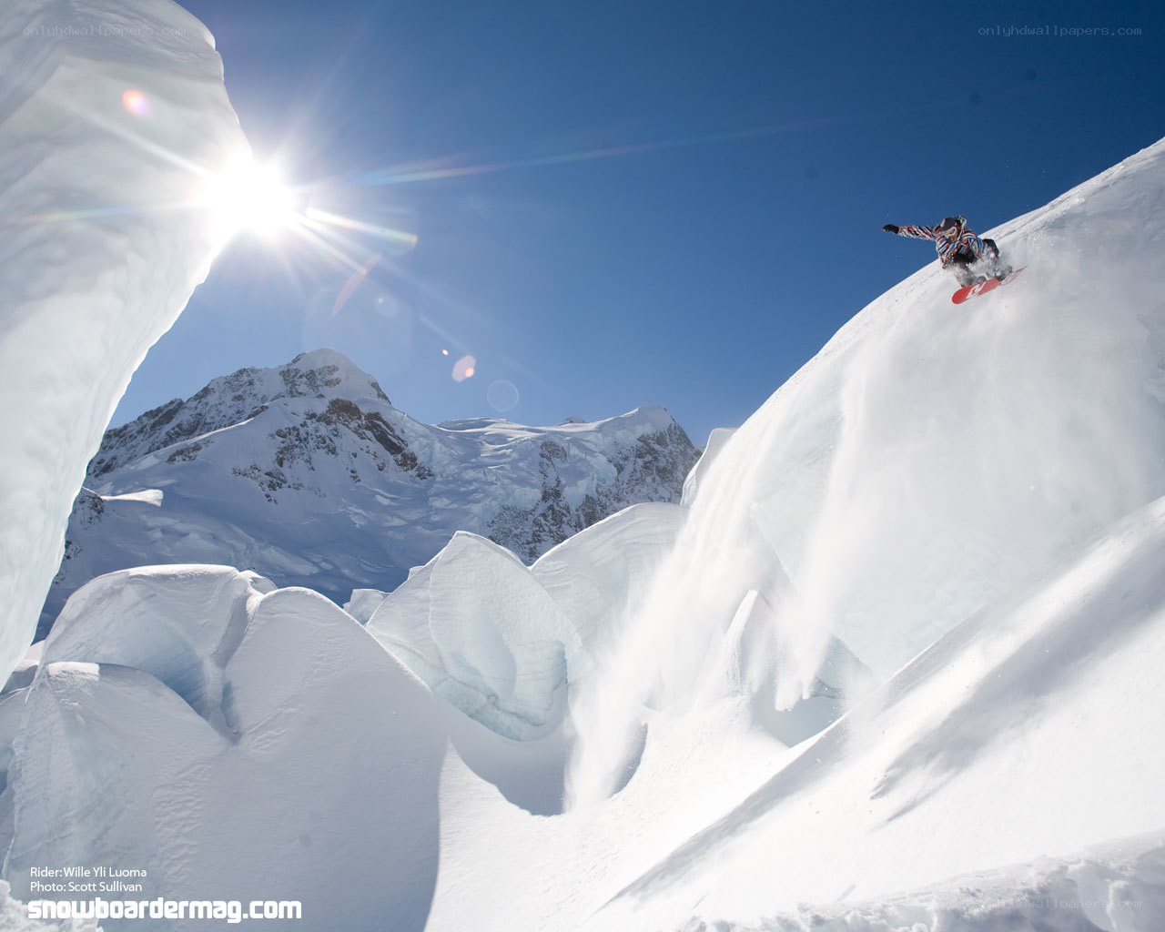 Snowboarder on a snowy slope