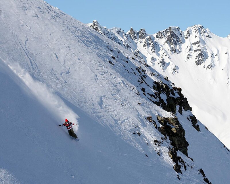 Snowboarder on Mountain — White, Active, Winter