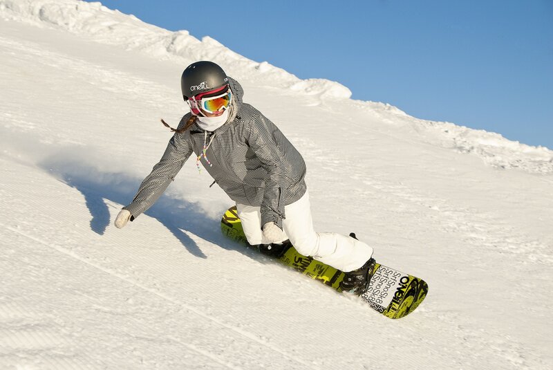 Snowboarder on Slope — White, Active, Afternoon