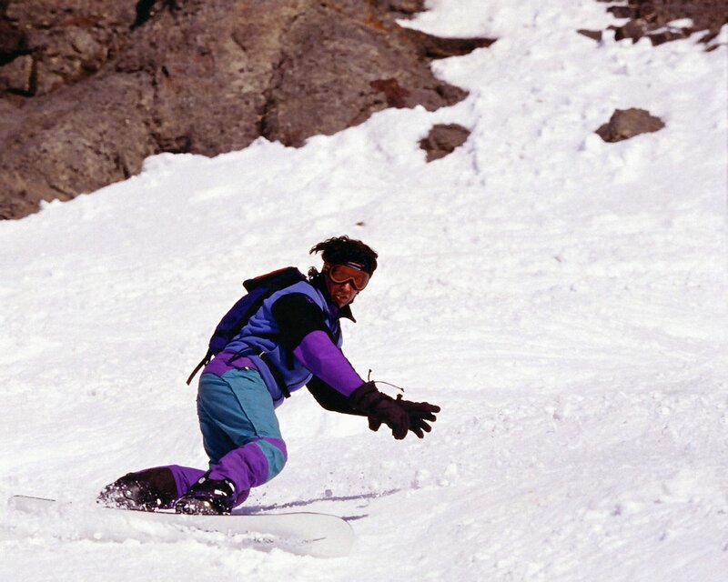 Snowboarder on Slope — White, Active, Winter, Photograph, Goggles