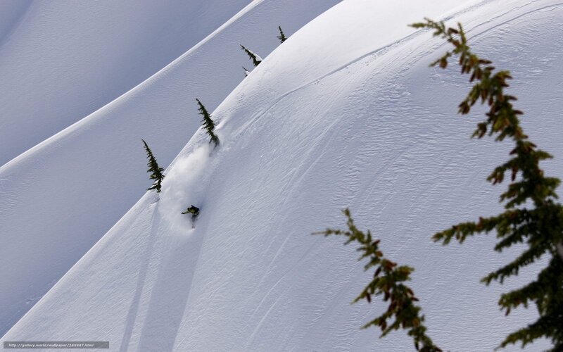 Snowboarder on Slope — White, Dramatic
