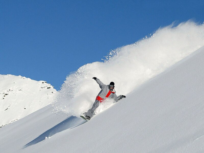 Snowboarder on Slope — White, Dynamic, Winter, Photograph