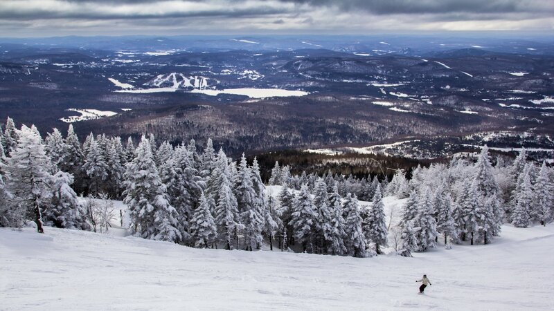 Snowboarder on Slope — White, Serene