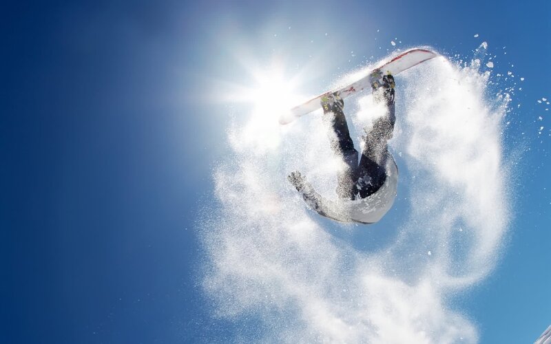 snowboarder performing aerial trick