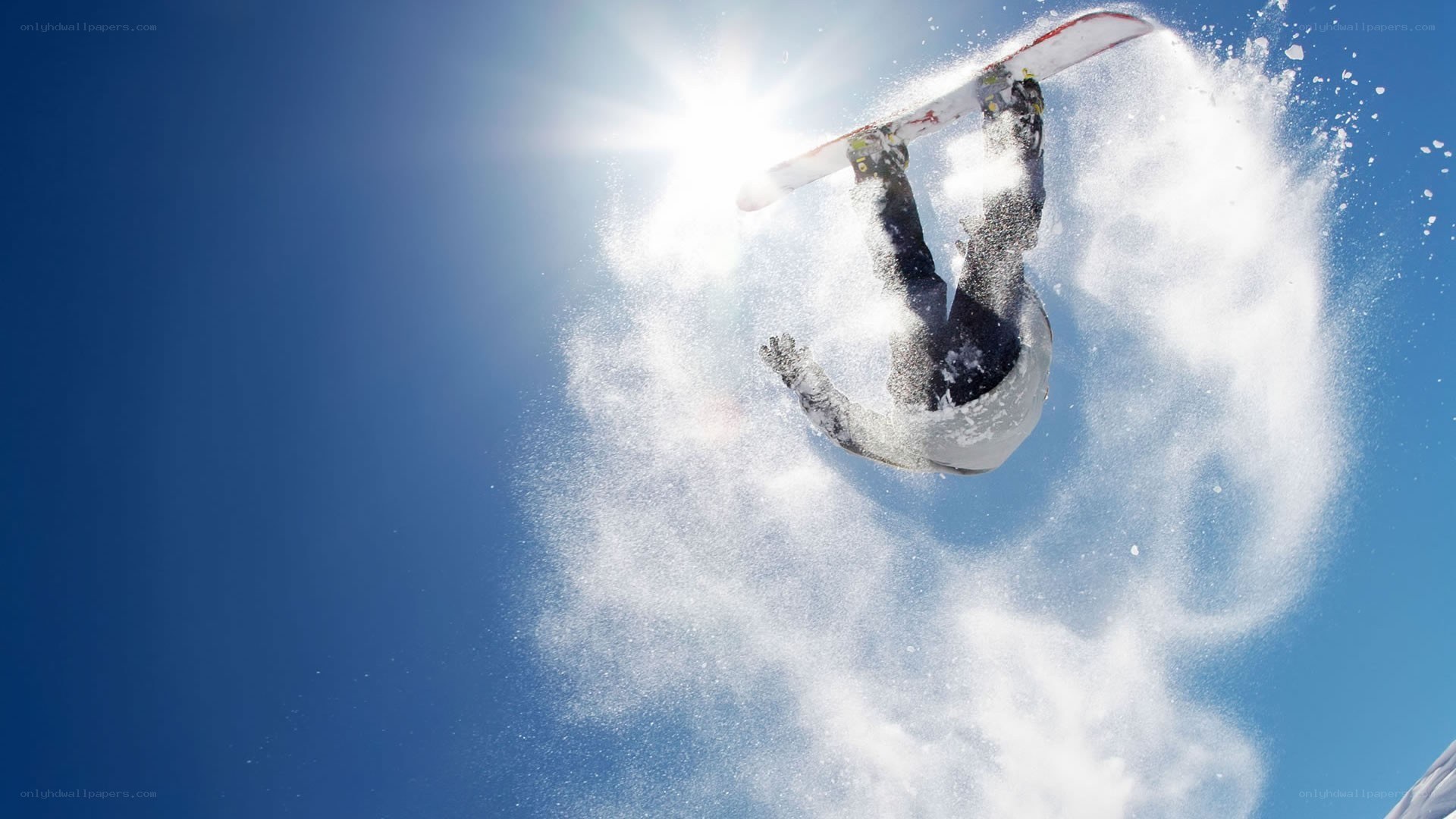 Snowboarder performing aerial trick