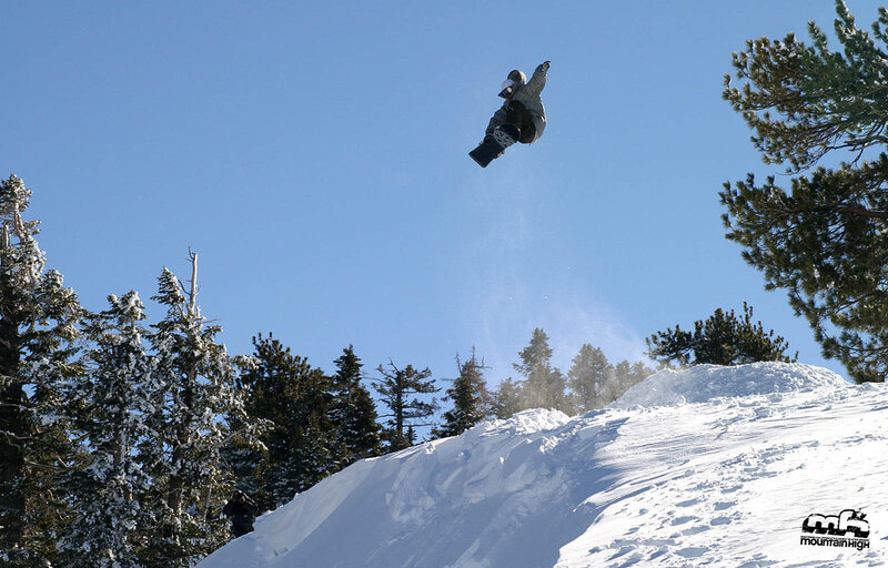Snowboarder performing aerial trick