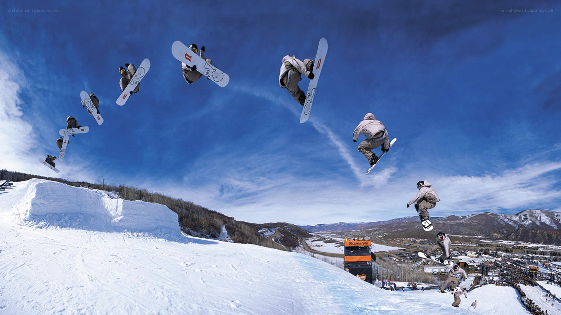 snowboarder performing aerial trick