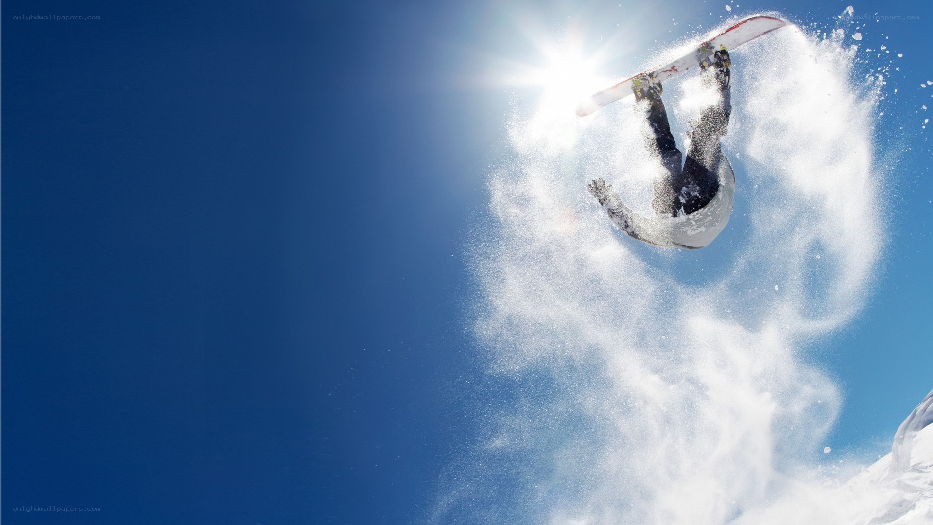 Snowboarder performing aerial trick