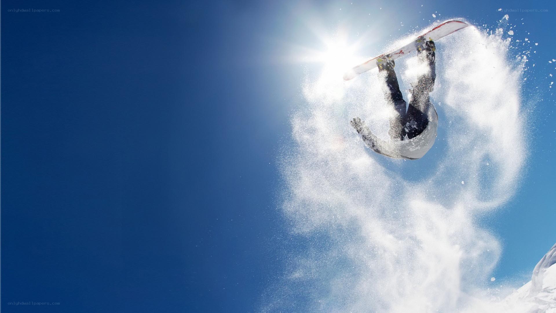 Snowboarder performing aerial trick