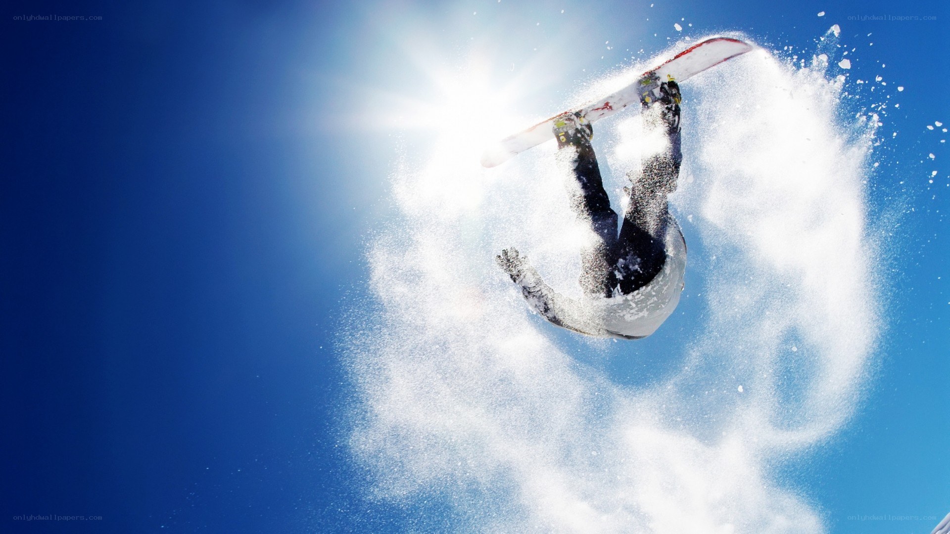 Snowboarder performing aerial trick