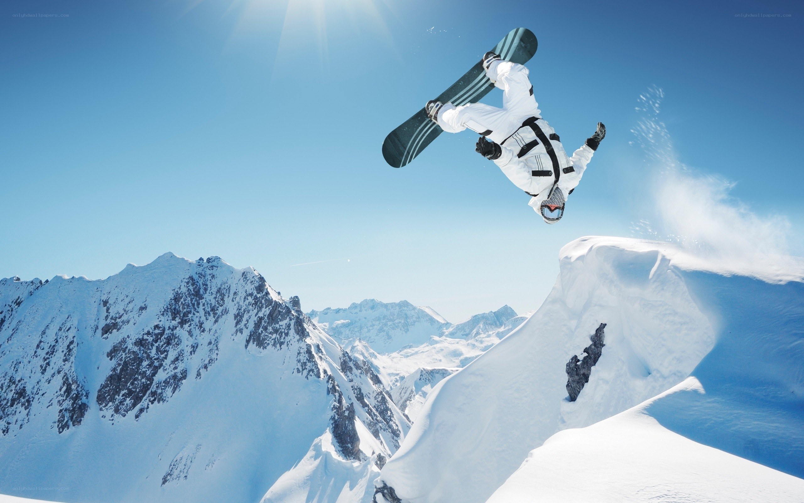 Snowboarder performing aerial trick