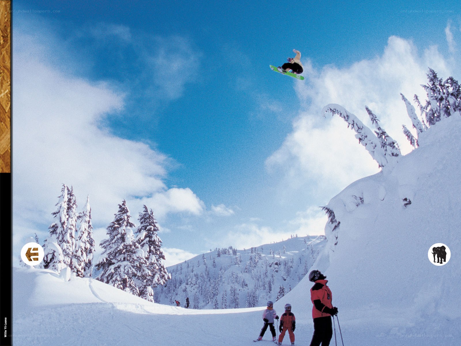 Snowboarder performing aerial trick