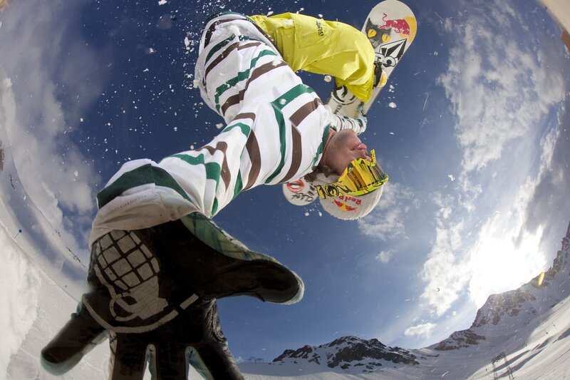 snowboarder performing trick
