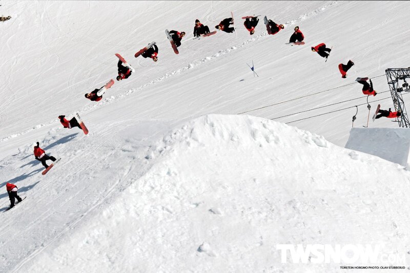 snowboarder performing trick