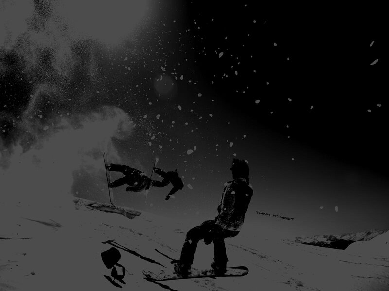 Snowboarders in action