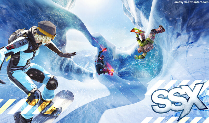 Snowboarders in Ice Tunnel