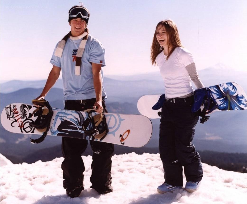 Snowboarders on a mountain