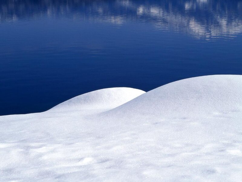 Snowdrifts by Lake